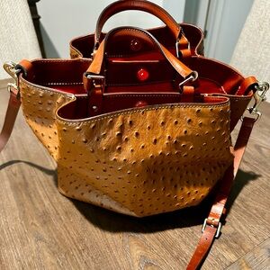 Dooney & Bourke Ostrich Large Barlow, Continental Clutch, Wristlet